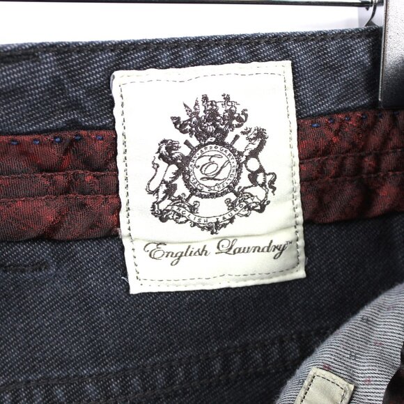 English Laundry Brixton Men's Size 38x30 Charcoal Gray Straight Leg Jeans - Picture 10 of 13